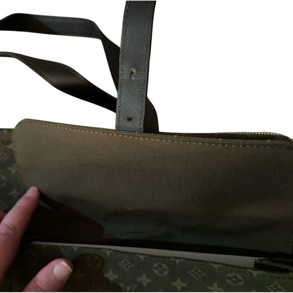 LOUIS VUITTON Khaki Mini Lin Monogram Brown Calfskin Leather Vintage Louise Bag - Picture 3 of 16